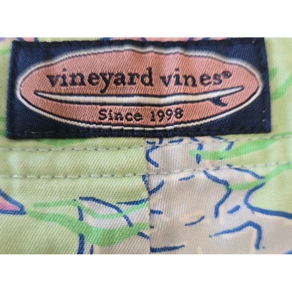 Vineyard Vines Men Island Shorts Bonefish Fish Print Blue SZ 33 Pockets Tropical - Picture 4 of 14